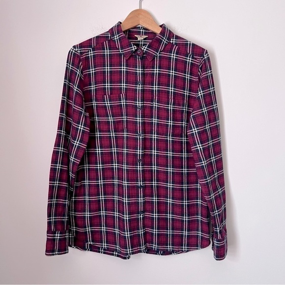 Woolrich Plaid Flannel Cotton Lightweight Button Up Shirt Granola Girl Fall - Picture 1 of 10